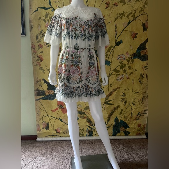 Anthropologie Farm Rio Sweet Bloom Bouquet Short-Sleeve Mini Dress - Picture 5 of 8